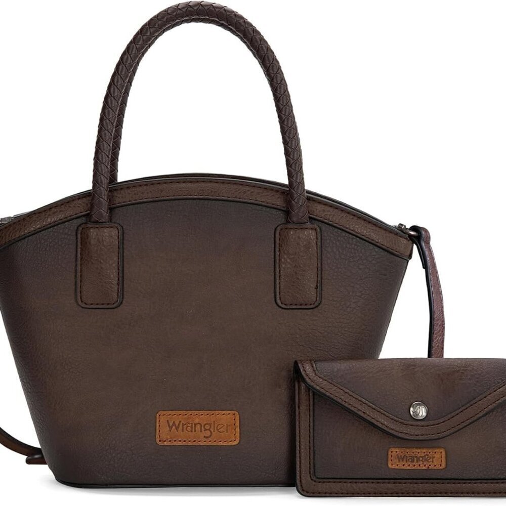 Women Leather Tote Small Purse Woven Handle Adjustable Strap Clutch Wallet